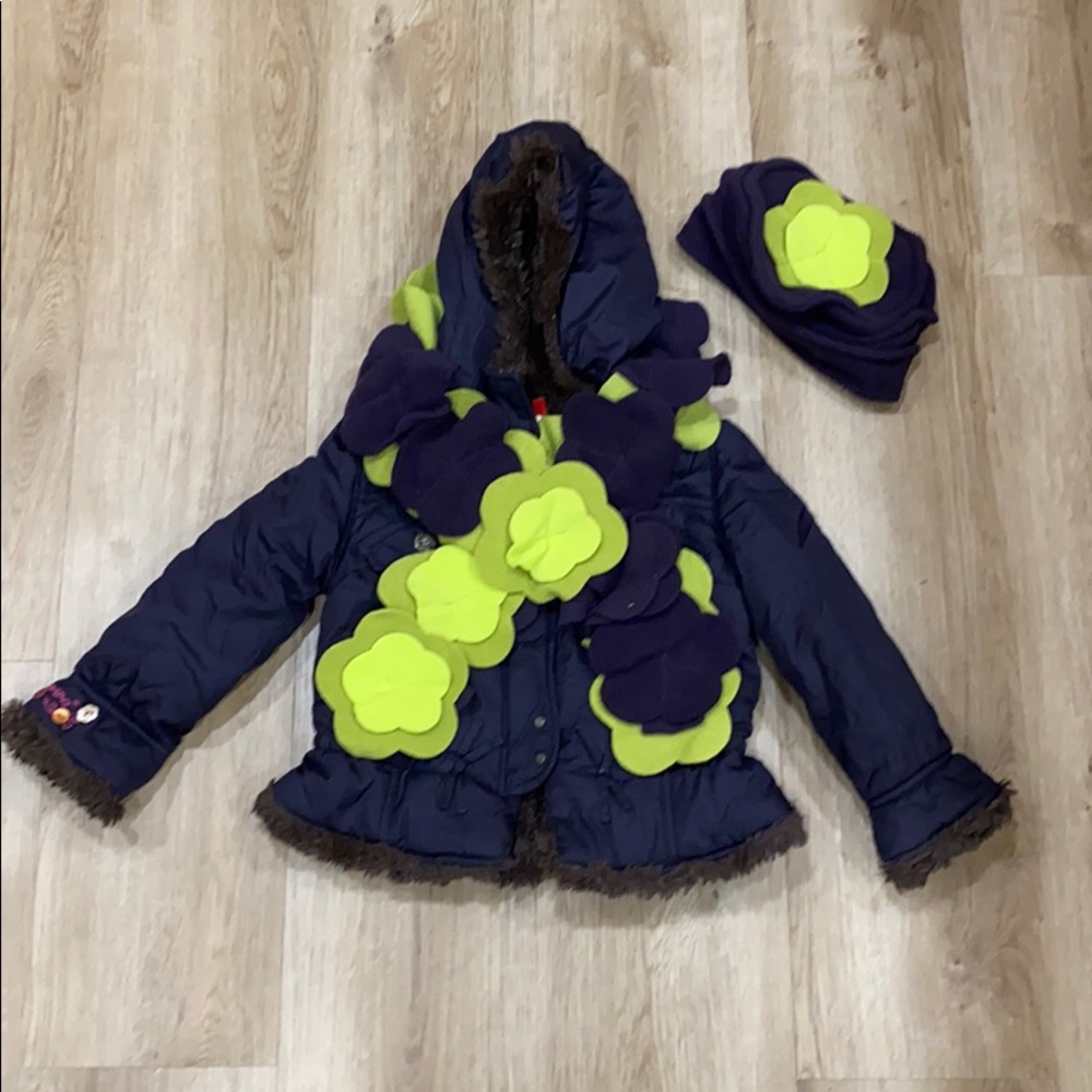 Adorable winter jacket with matching hat/scarf